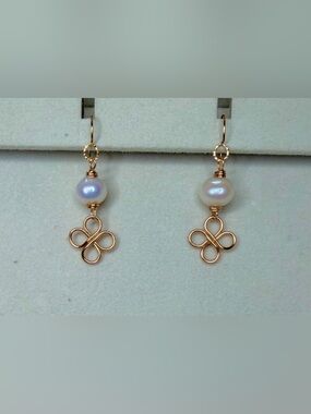 Pearl Clover Drop Earrings
